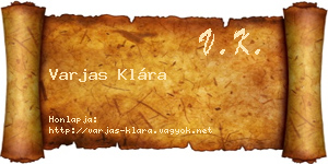 Varjas Klára névjegykártya