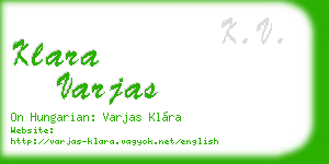 klara varjas business card